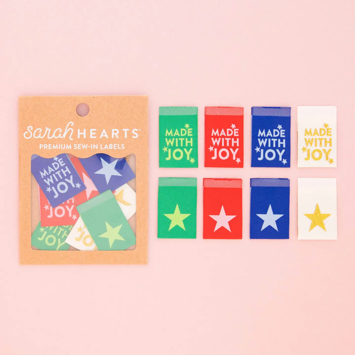 Made With Joy Reversible Sew In Labels by Sarah Hearts