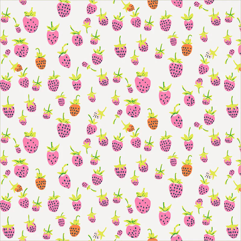 PREORDER: Heather Ross Favorites - Strawberries 37024D-14 Blush by Windham Fabrics