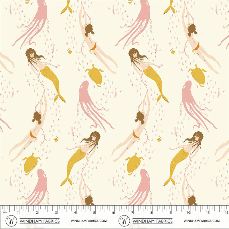 PREORDER: Heather Ross Favorites - Underwater Sisters 40943D-11 Blush-Pink by Windham Fabrics