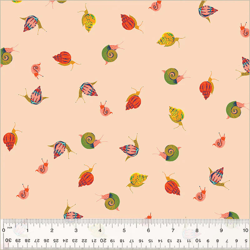 Snails 42209A-13 Peach - Heather Ross 20th Anniversary - by Heather Ross - Windham