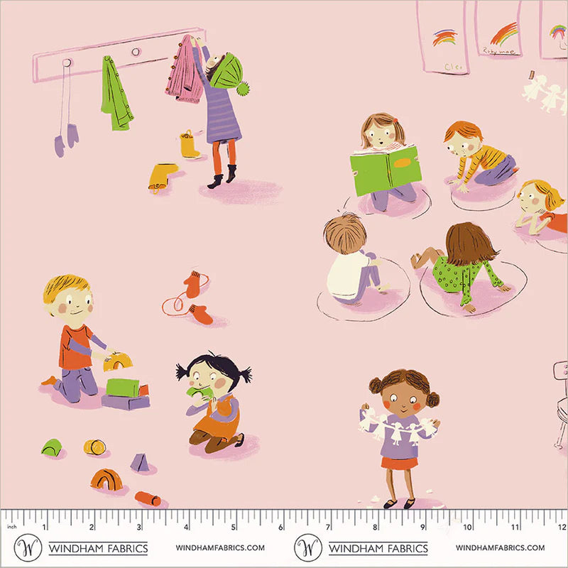 PREORDER: Heather Ross Favorites - Kindergarten 43480D-1 Pink by Windham Fabrics