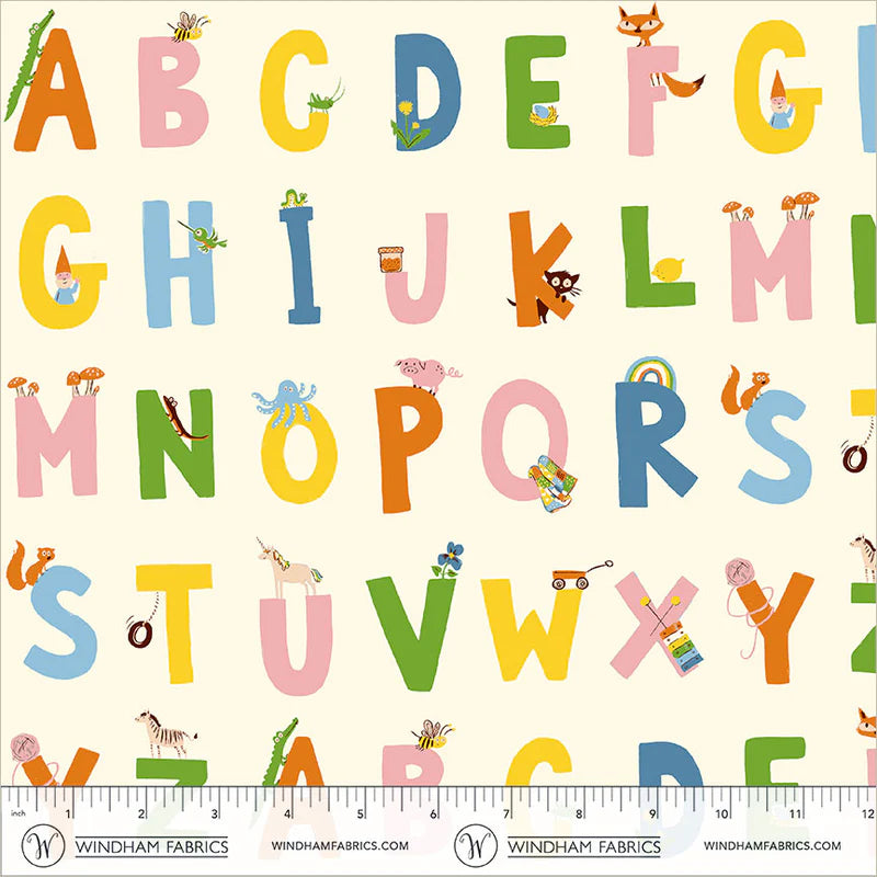 PREORDER: Heather Ross Favorites - Alphabet 43481D-3 Cream by Windham Fabrics