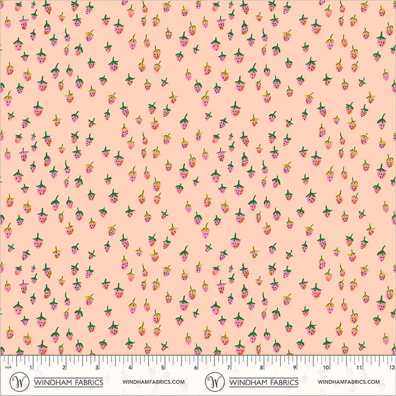 PREORDER: Heather Ross Favorites - Field Strawberries 50899D-2 Blush by Windham Fabrics