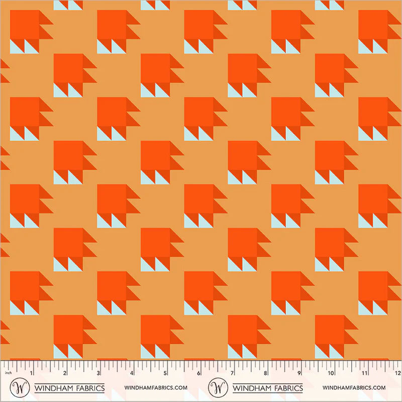 PREORDER: Annabel's Blenders - Bear Paw 55380-2 Orange/Sky by Annabel Wrigley for Windham Fabrics