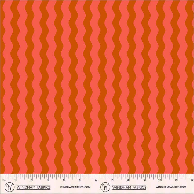 PREORDER: Annabel's Blenders - Waves 55381-16 Deep Orange by Annabel Wrigley for Windham Fabrics