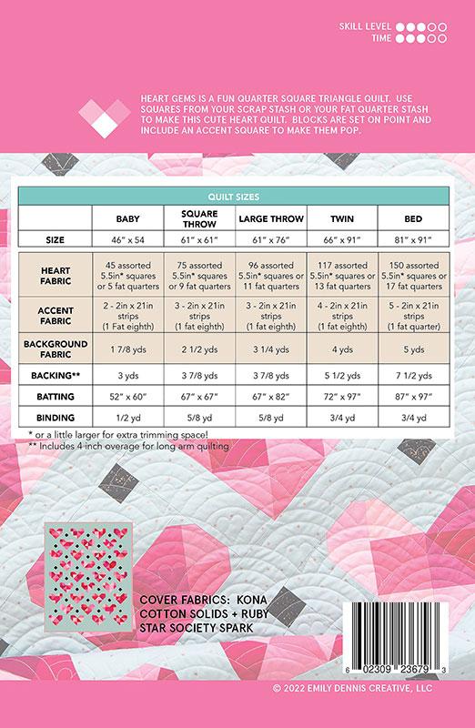 Heart Gems Paper Pattern by Quilty Love