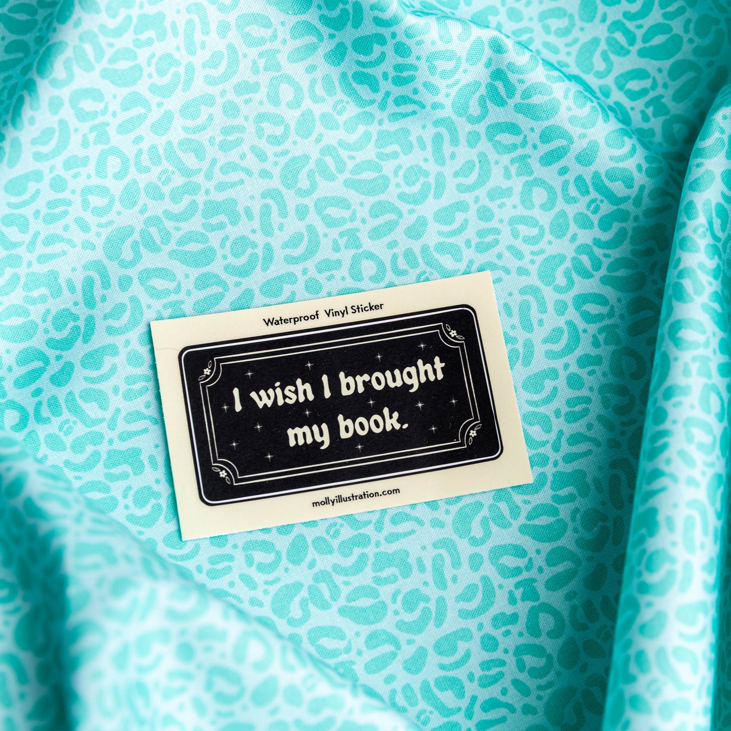 I Wish I Brought my Book Waterproof Vinyl Sticker by Molly Illustration