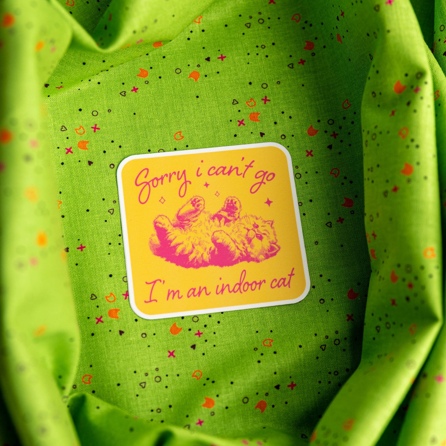 Sorry, I Can't Go I'm an Indoor Cat - Sticker by Yarnival Stickers