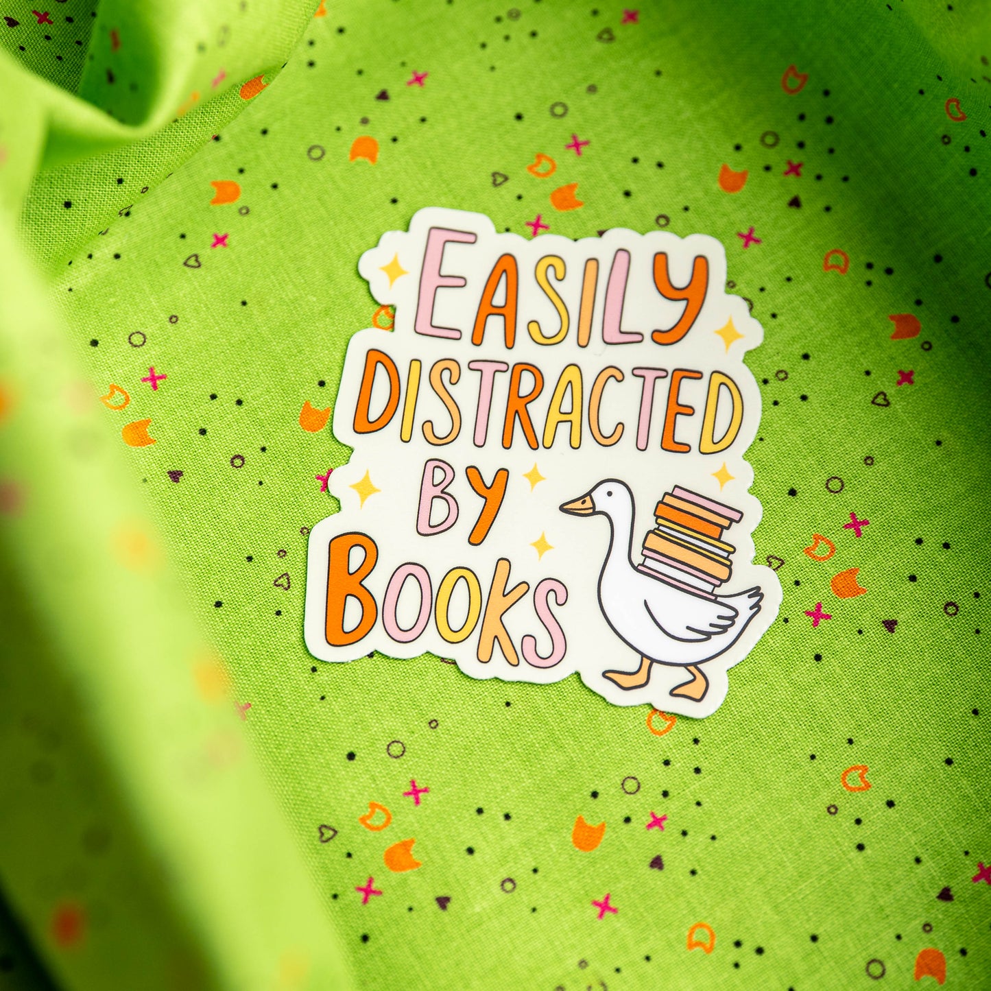 Easily Distracted By Books - Sticker by Yarnival Stickers