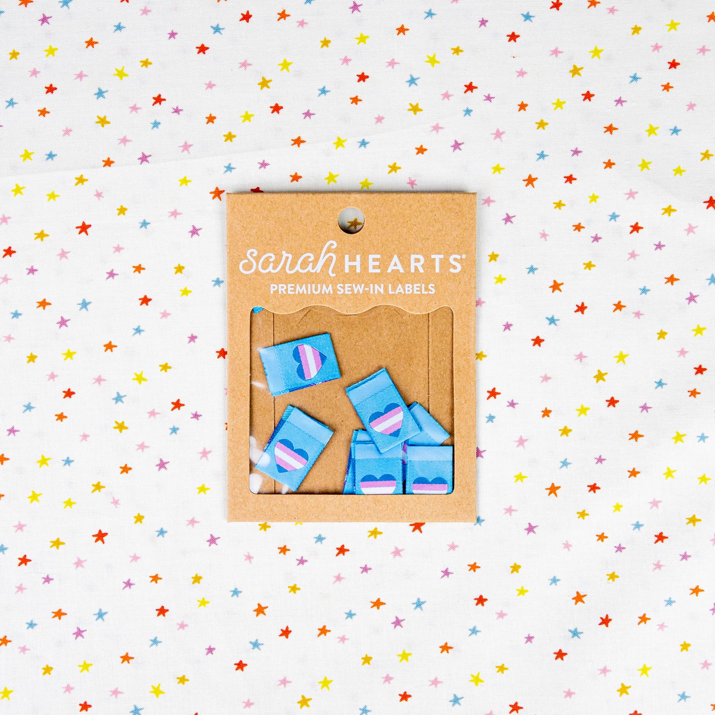 Trans Flag Heart Woven Labels by Sarah Hearts