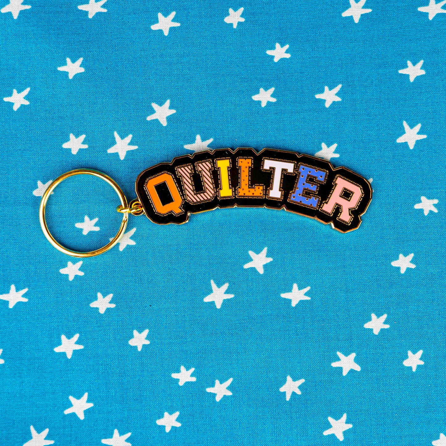 Quilter Enamel Keychain by Sarah Hearts