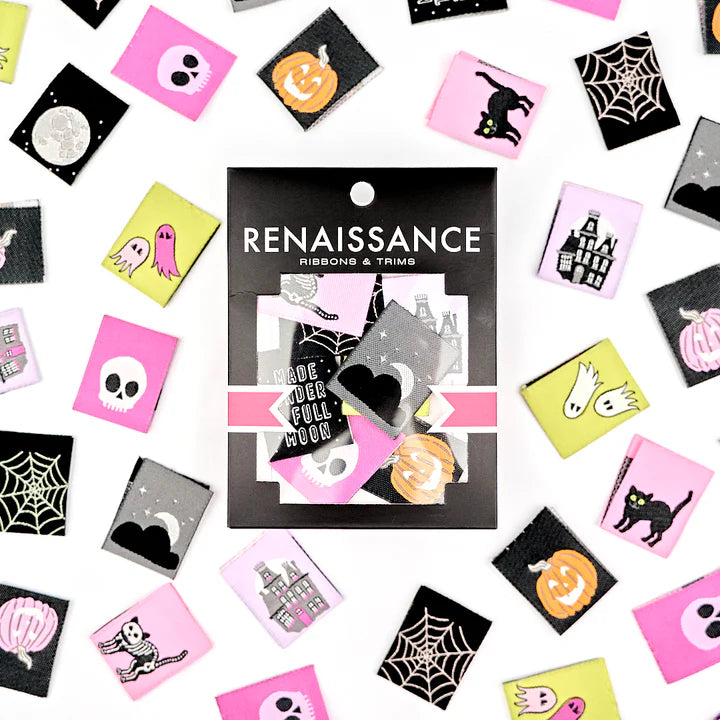 Renaissance Ribbon Labels Spooky Night - Woven Label Pack