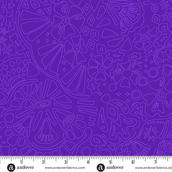 Color Camp Bloom Veil Dark Galaxy by Alison Glass for Andover A-10426-P1