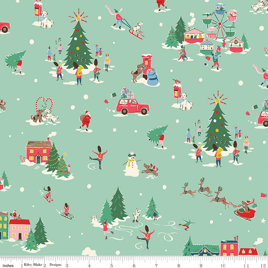 Make Merry Main by Cath Kidston for Riley Blake C19590-Seafoam