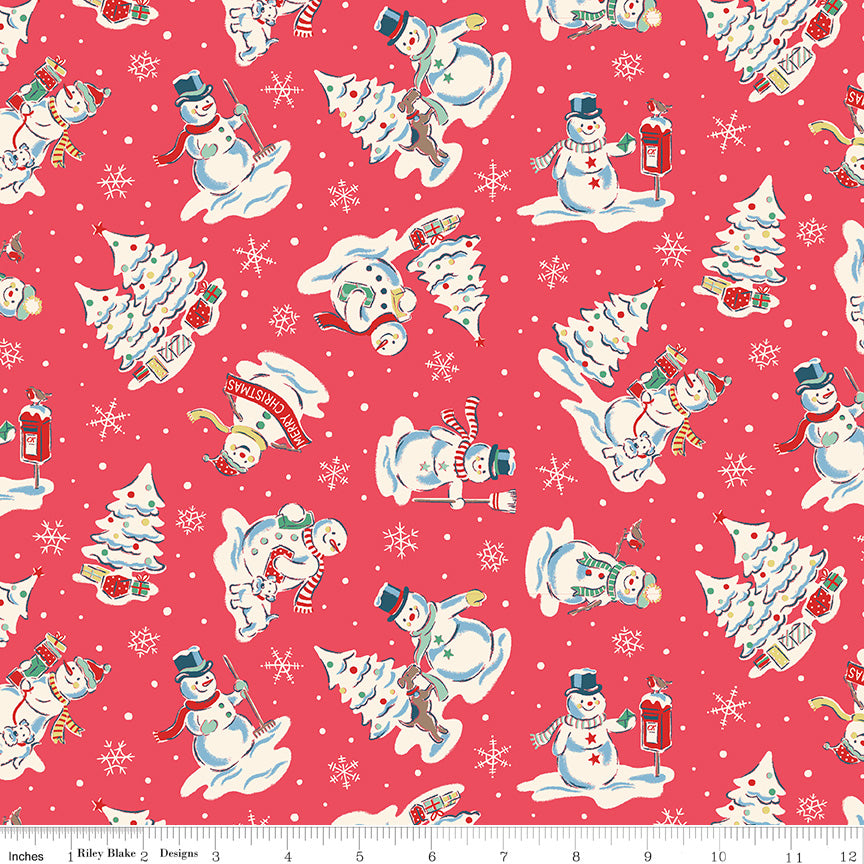 Make Merry Snowman by Cath Kidston for Riley Blake C19591-Red