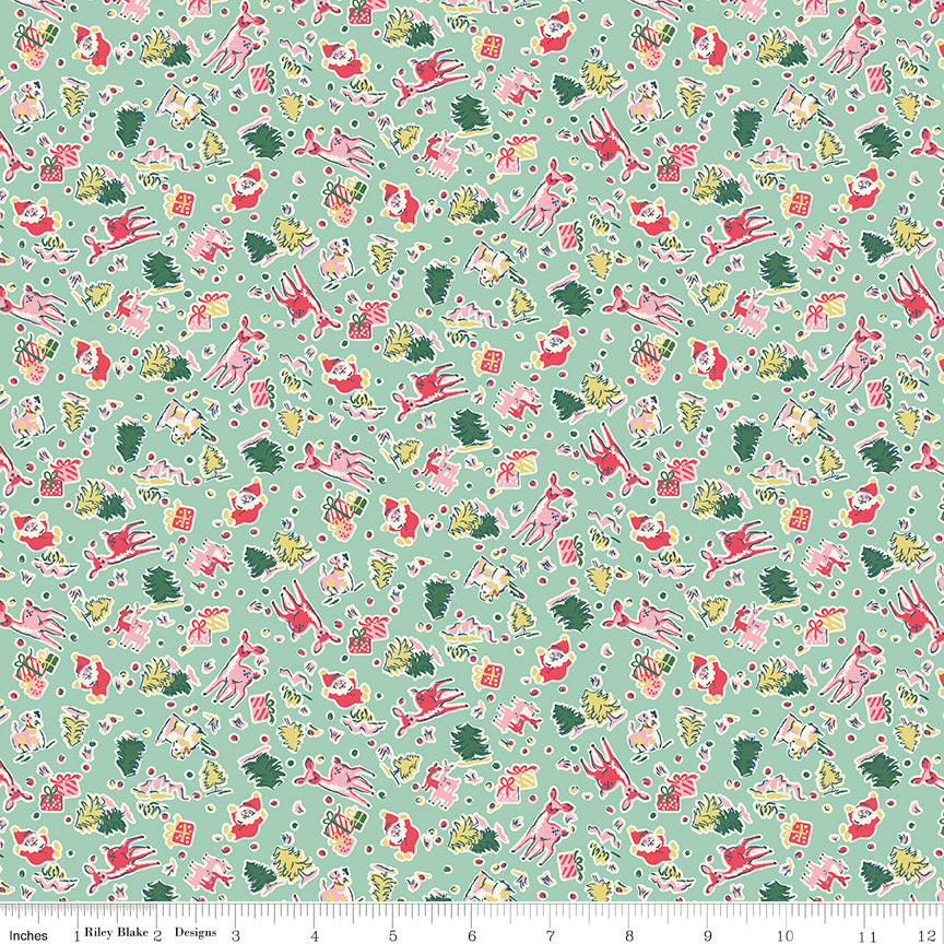 Make Merry Woodland by Cath Kidston for Riley Blake C19595-Seafoam