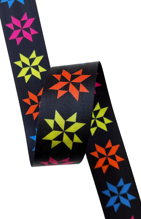 Colorful Sawtooth Stars 2” Webbing by Sassafras Lane