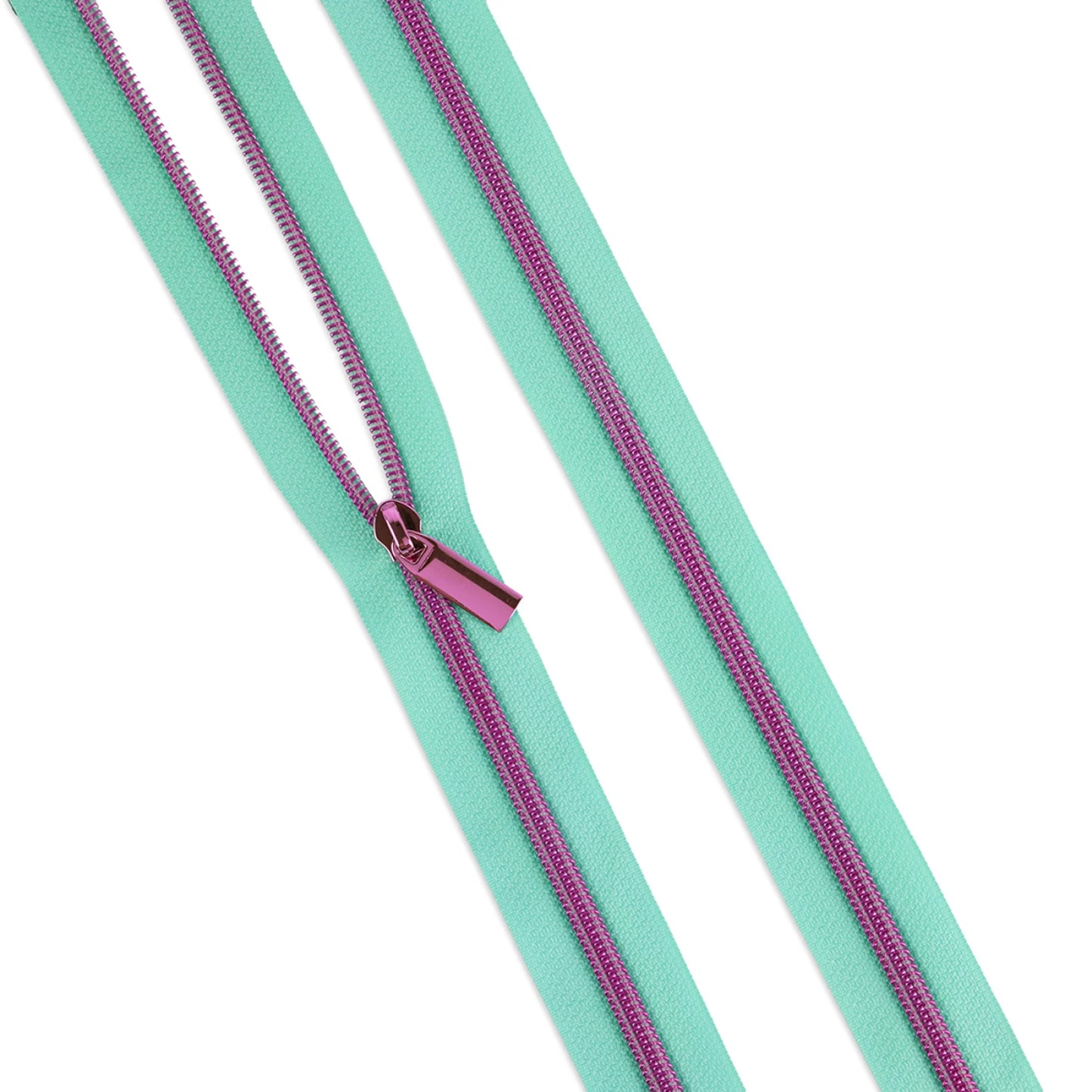 Sallie Tomato Tula Pink Raindrop Zipper Tape with Pink Coil & Zippers