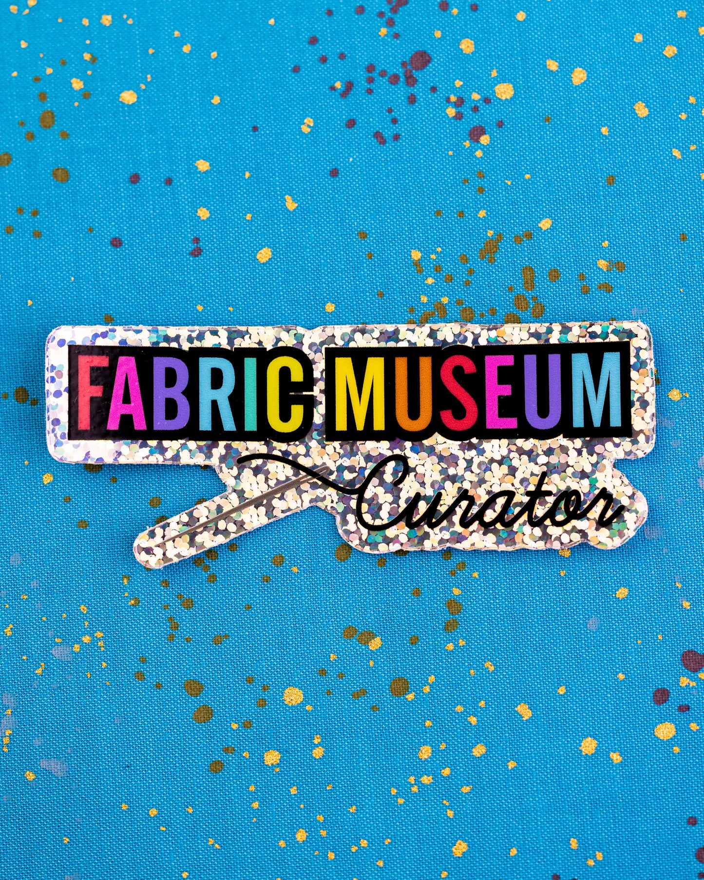 Fabric Museum Curator Mini Holographic Sticker by Corrine Sovey