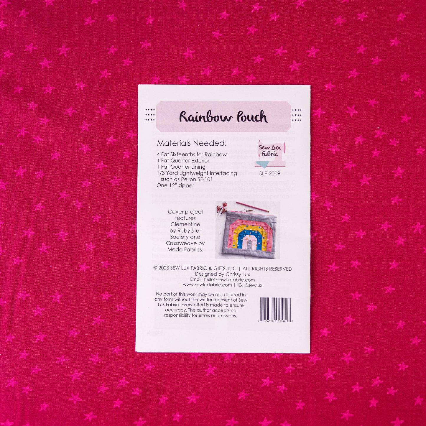 Rainbow Pouch Paper Pattern by Sew Lux