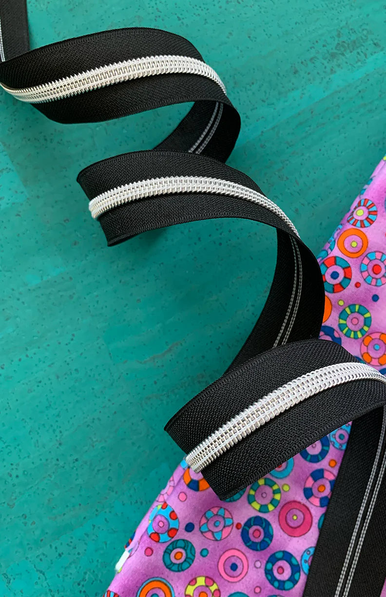 Sassafras Lane Black Zipper Tape with Nickel Teeth | SASSKIT 017A