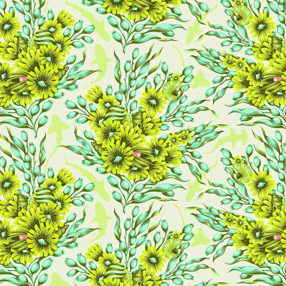 Floral Reef - SHADOW SHARKS PWTP267 Seagrass - Tula Pink