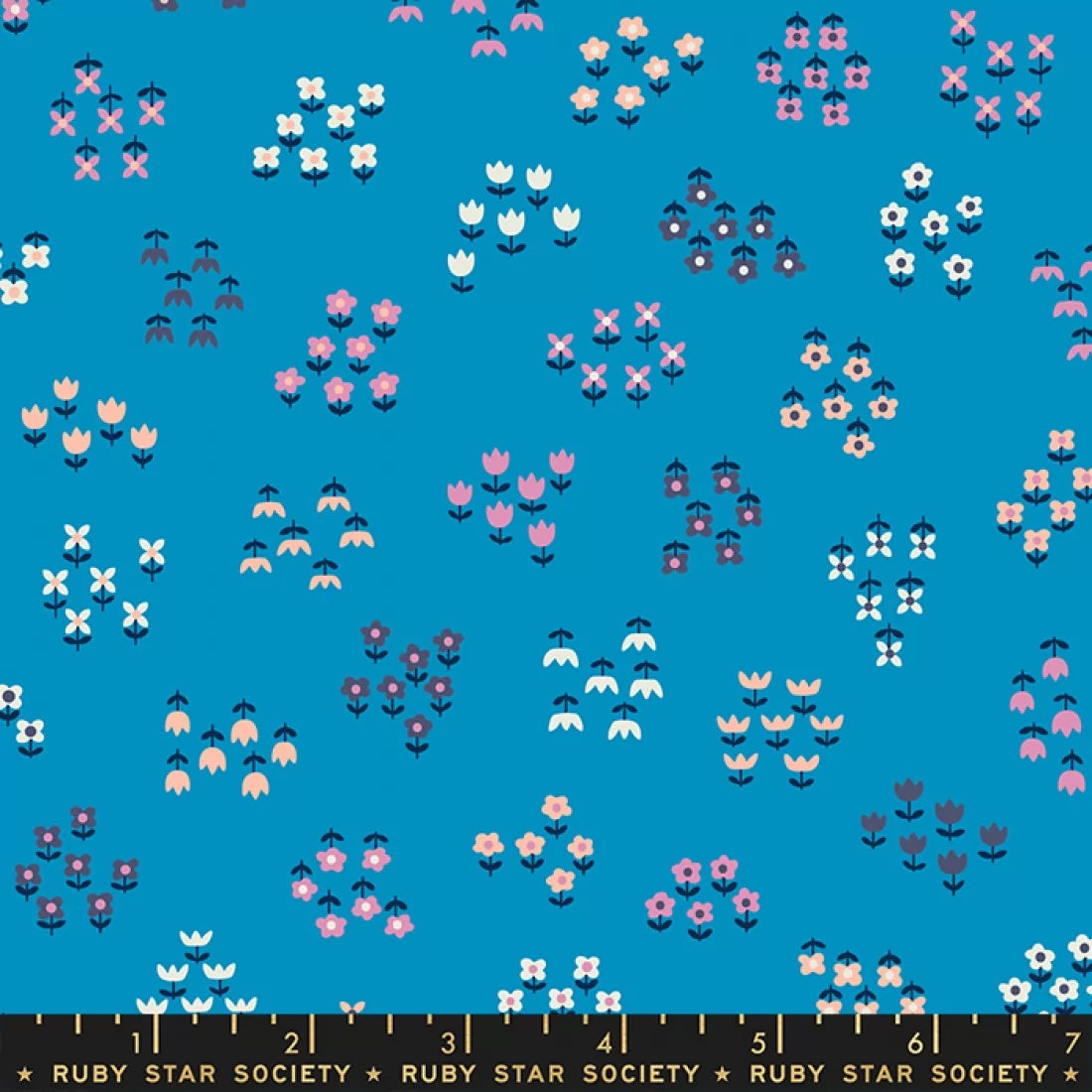 CHRISTMAS SALE: Tarrytown Bright Blue Little Flowers RS3021 12 by Kimberly Kight for Ruby Star Society