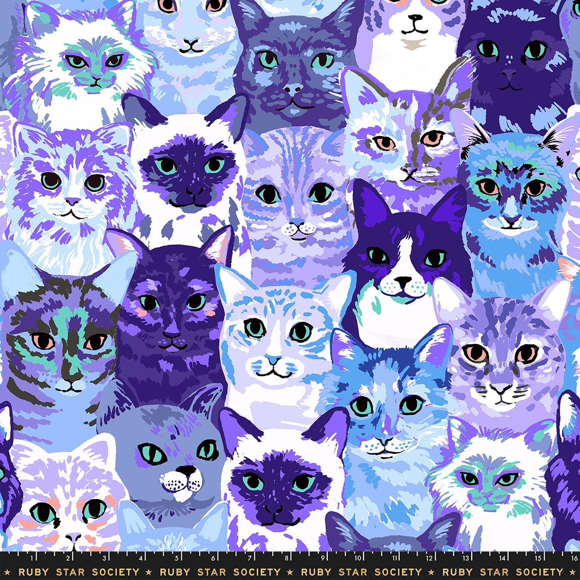 Oops All Cats Blue by Sarah Watts for Ruby Star Society RS2146 13