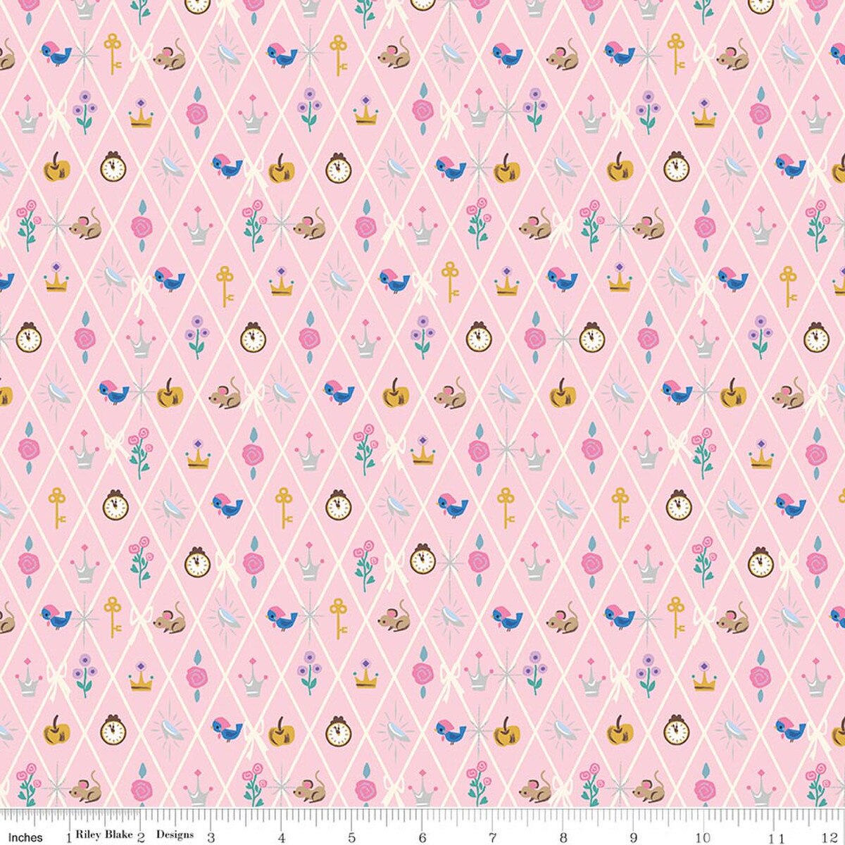 Wishes Diamond Petal Pink Sparkle by Jill Howarth for Riley Blake Designs