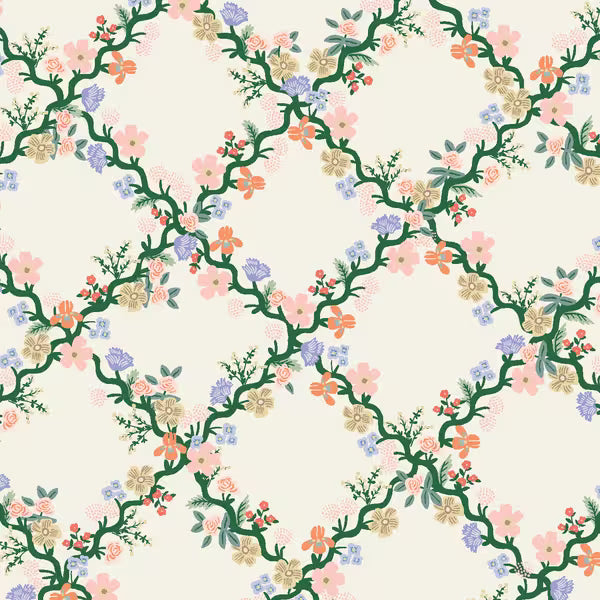 Easter II Floral Trellis in Cream - RP1507-CR2 - by Rifle Paper Co.