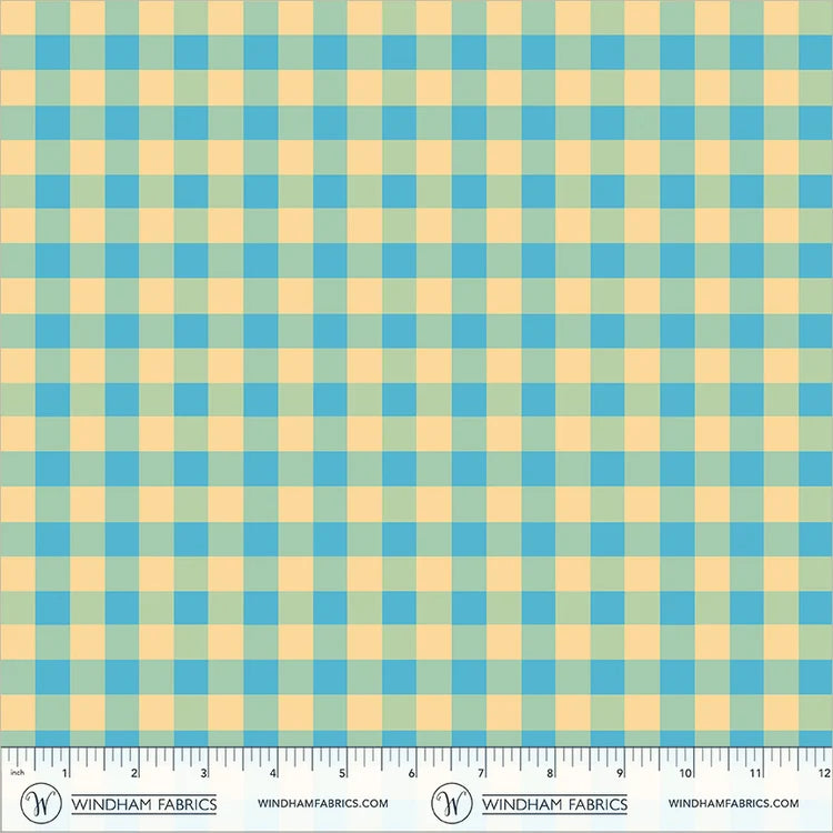 Boat Race Picnic Little by Heather Ross for Windham Fabrics 55608D-17 Sky Blue