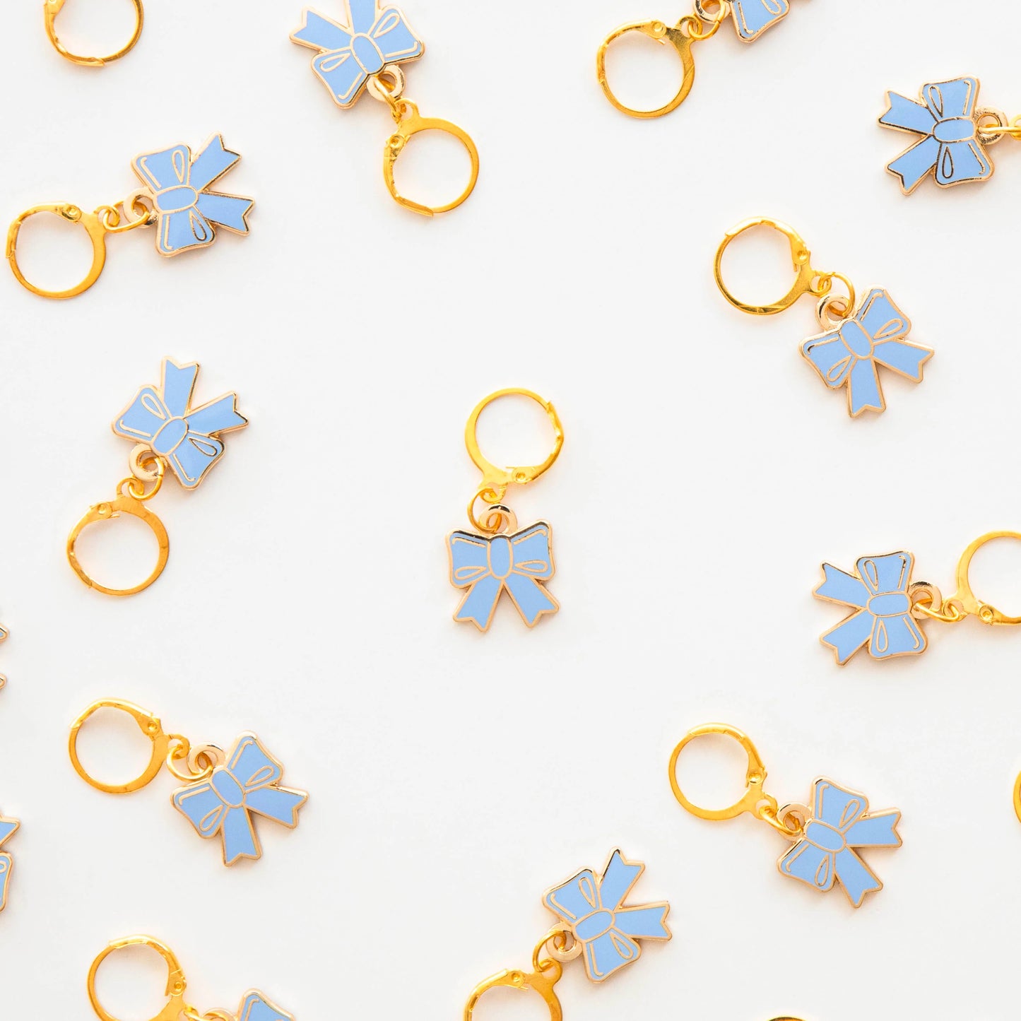 Blue Bow Zipper Charm & Stitch Marker - Sarah Hearts