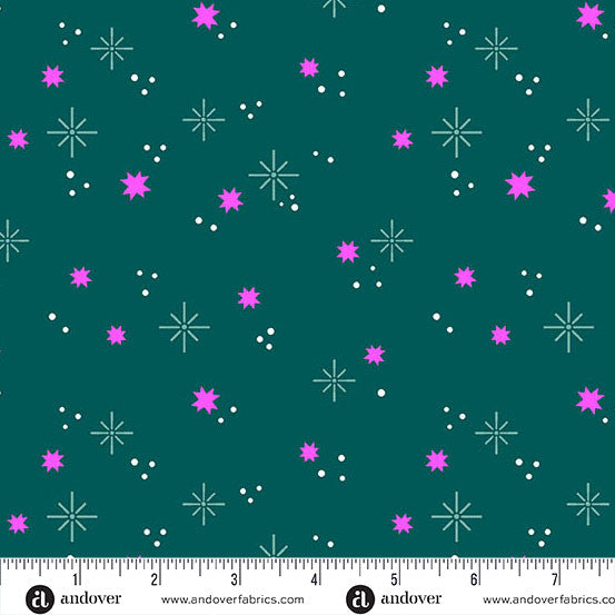 Ghostly Garden - Stardust Teal by KP Creates for Andover