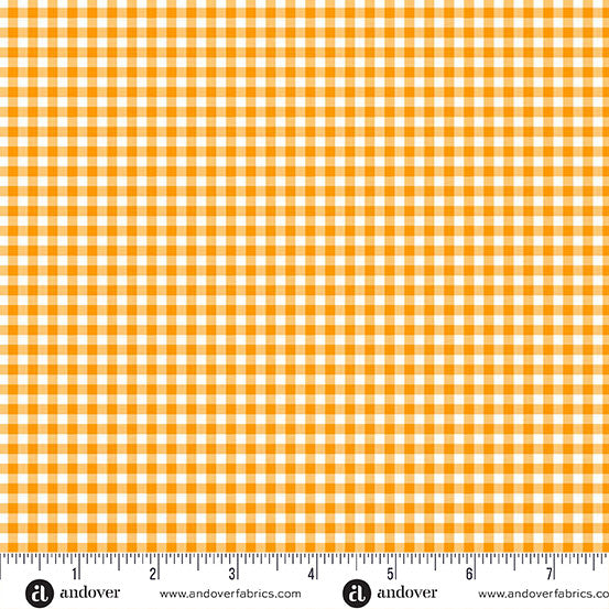 Ghostly Garden - Bitty Gingham Orange by KP Creates for Andover