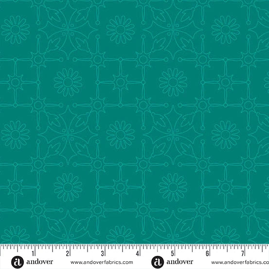 Color Camp - Grove by Alison Glass Bee Leatherwork Dark Teal A-10429-T