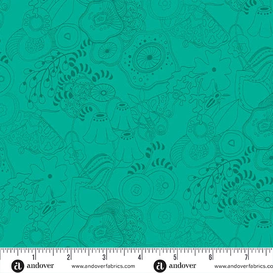 Color Camp - Grove by Alison Glass Tangle Teal A-10420-T