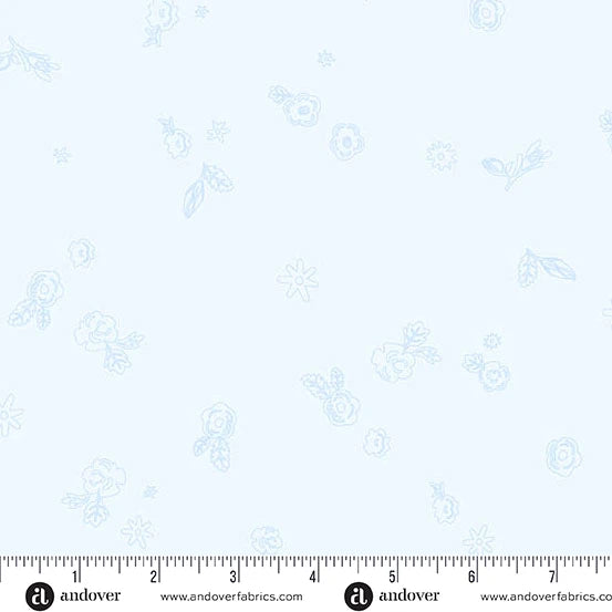 Color Camp - Dusk by Alison Glass Sprig Lightest Cobalt A-10425-B