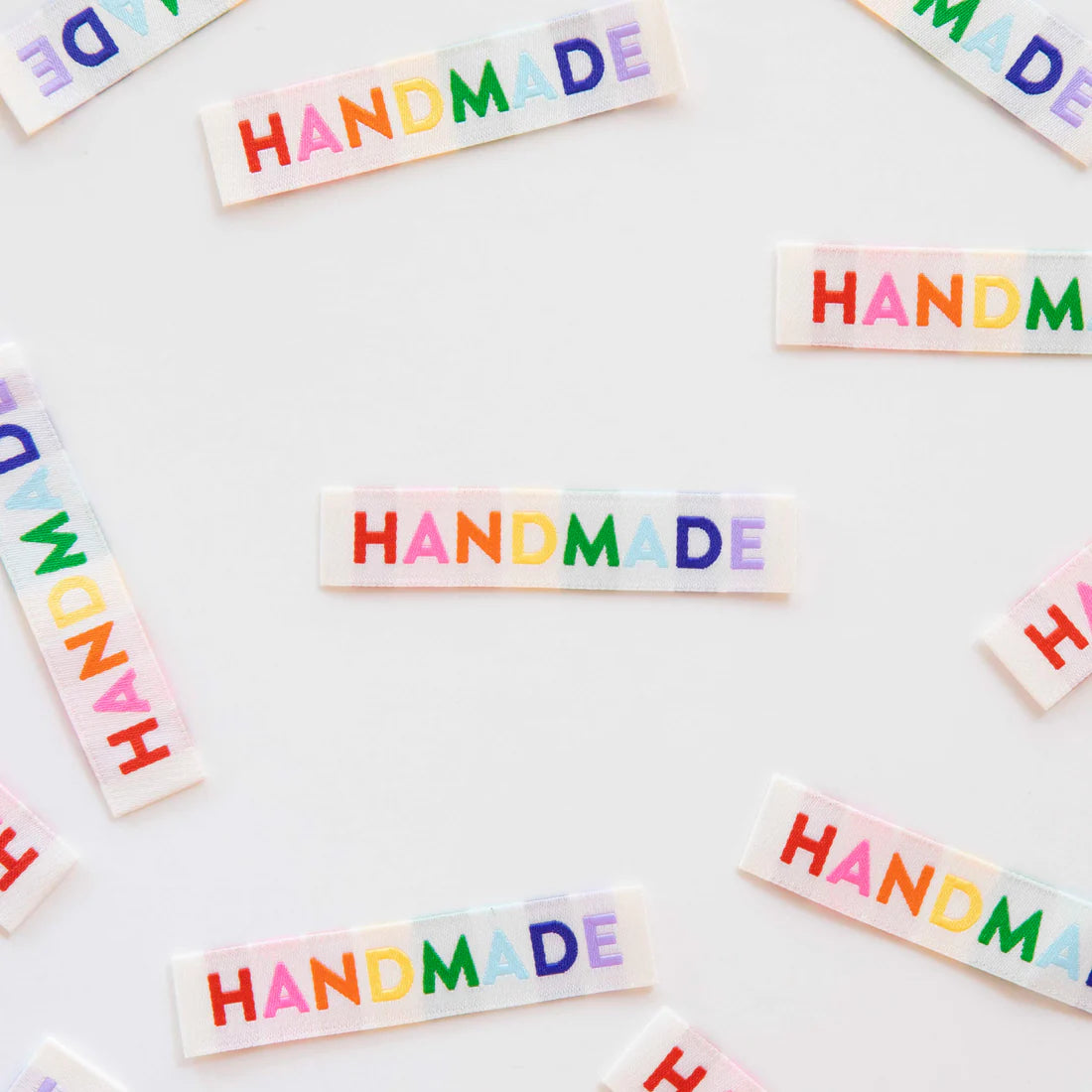 Handmade Woven Sewing Labels - Rainbow Colors by Sarah Hearts