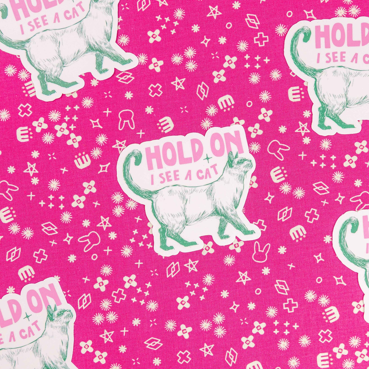 Hold On I See Cat - Sticker by Yarnival Stickers