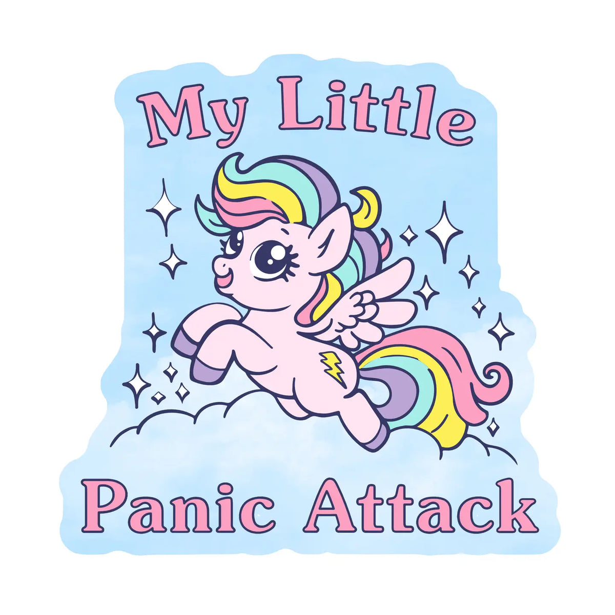 My Little Panic Attack Sticker Sticker by Juju and Moxie