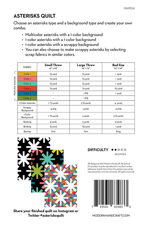Asterisks Paper Pattern by Modern Handcraft
