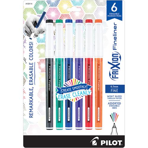 FriXion Fineliners Pack of 6 Erasable Colors