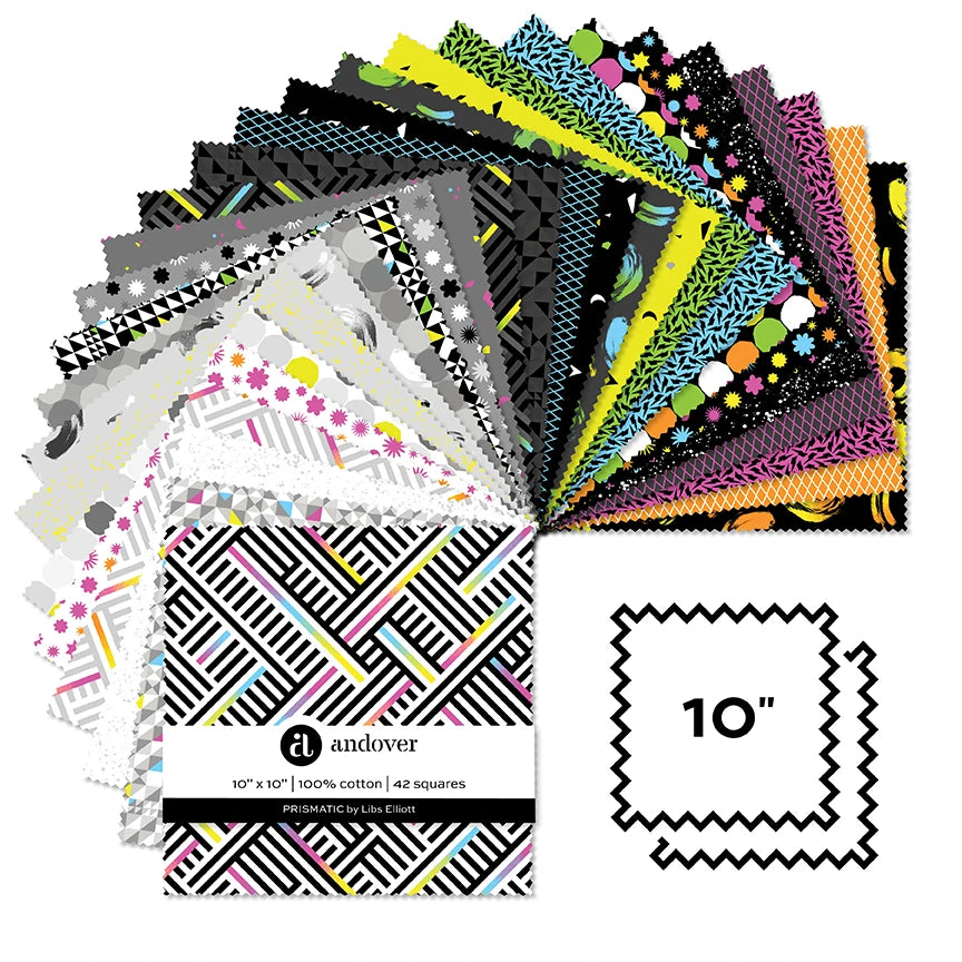 Prismatic 10" Squares by Libs Elliott for Andover