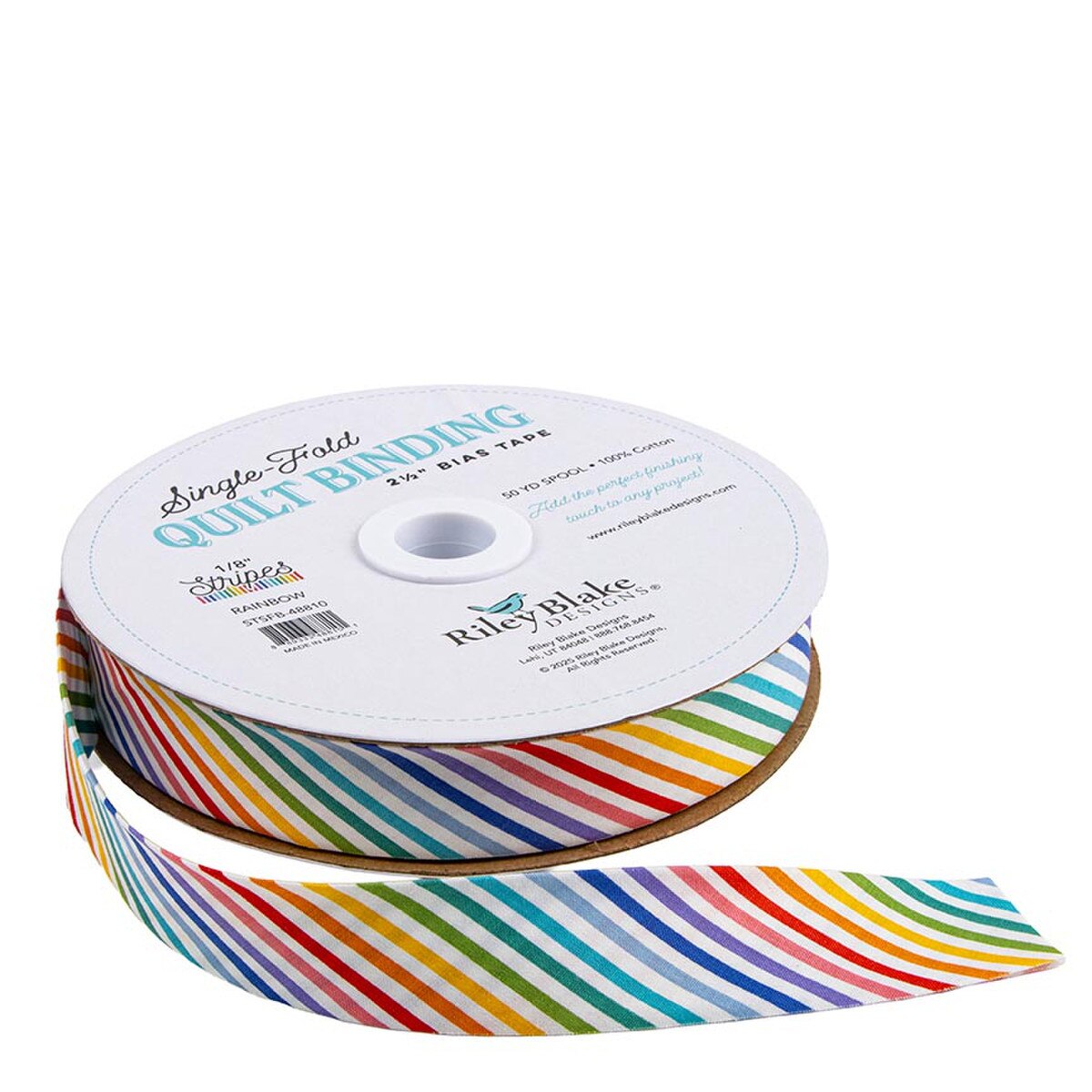 Single Fold Bias Binding by Riley Blake Rainbow Stripes