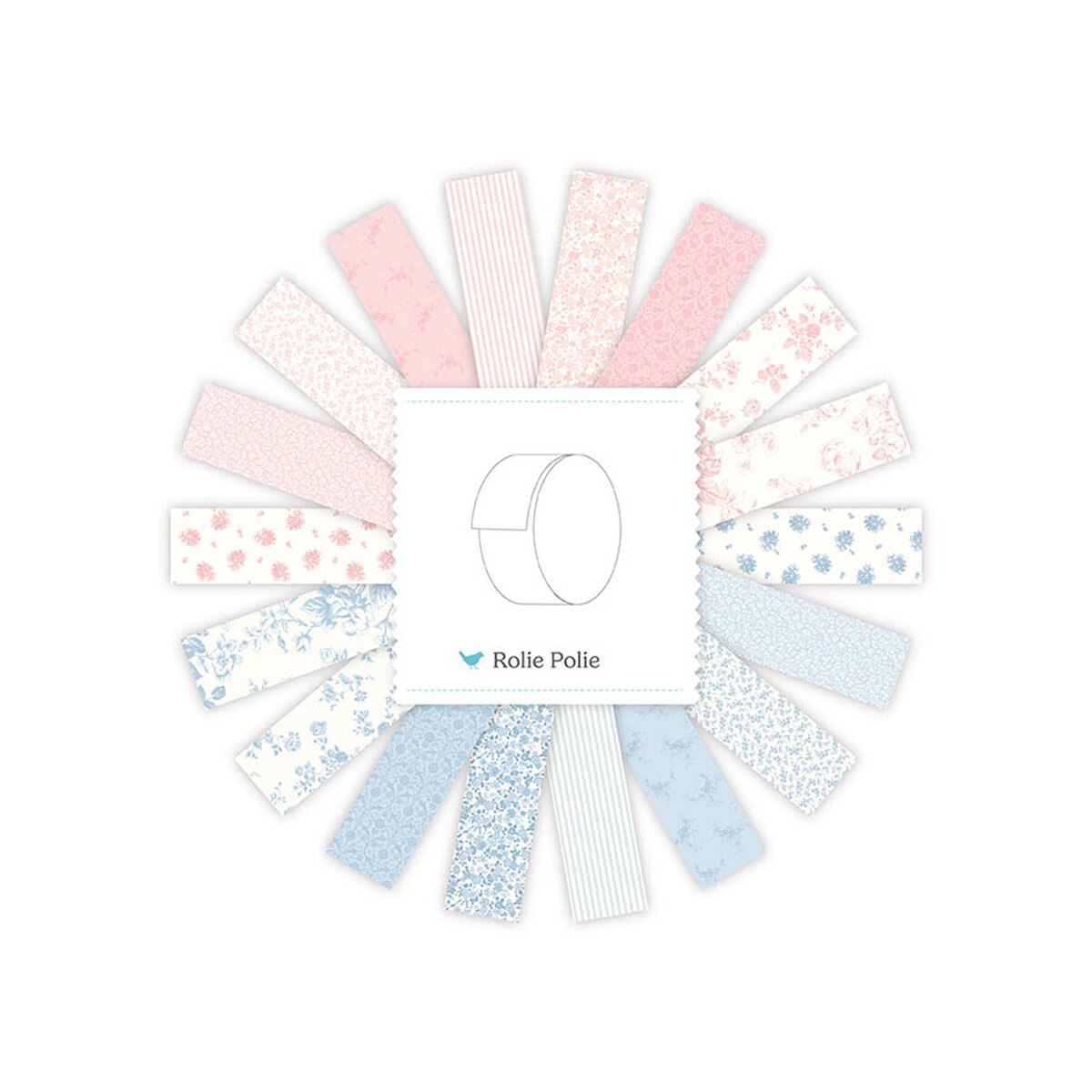 Rosewater Cottage 2.5" Rolie Polie by Laura Ashley for Riley Blake |
