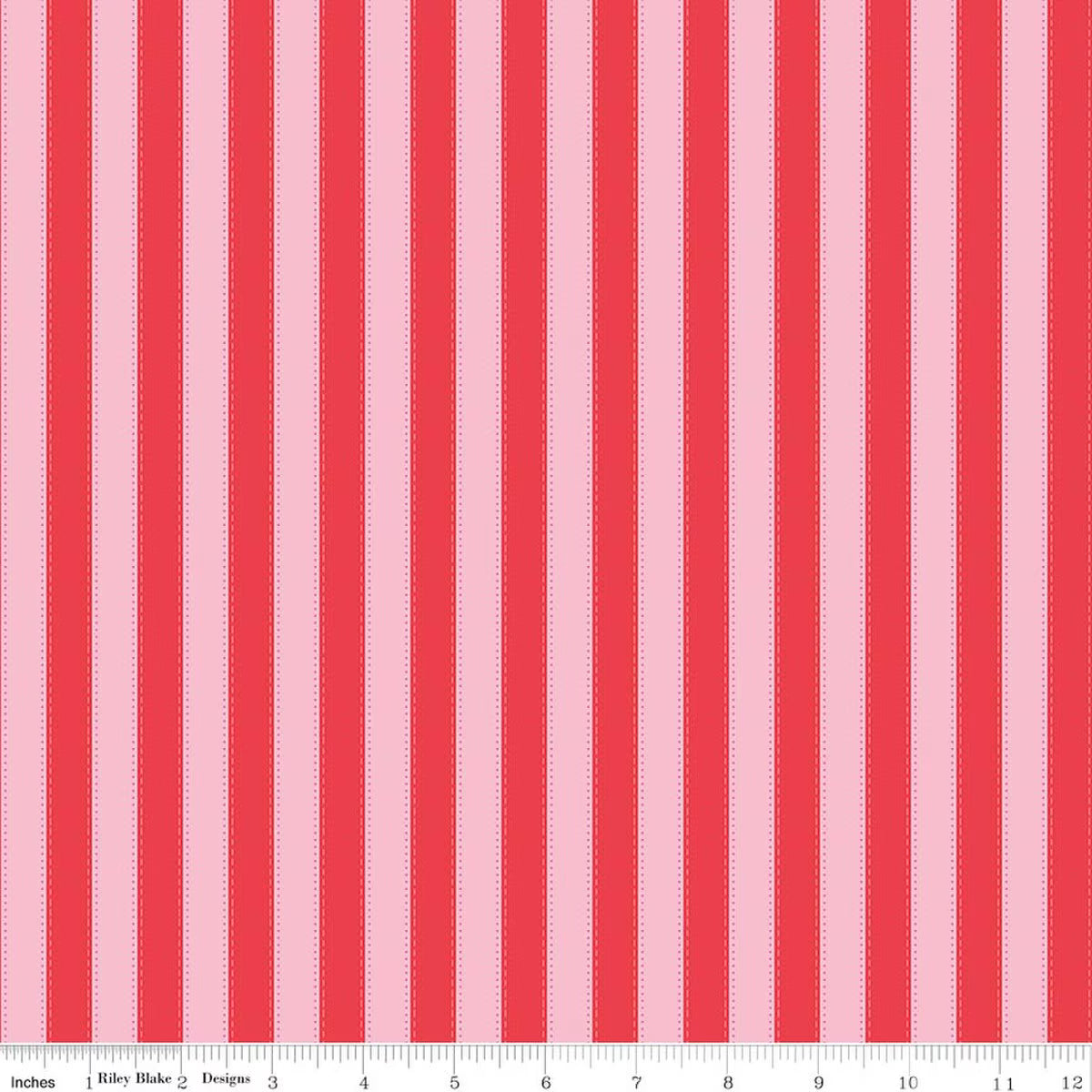 The World of Strawberry Shortcake Stripes Red by Riley Blake for Riley Blake C18565-RED