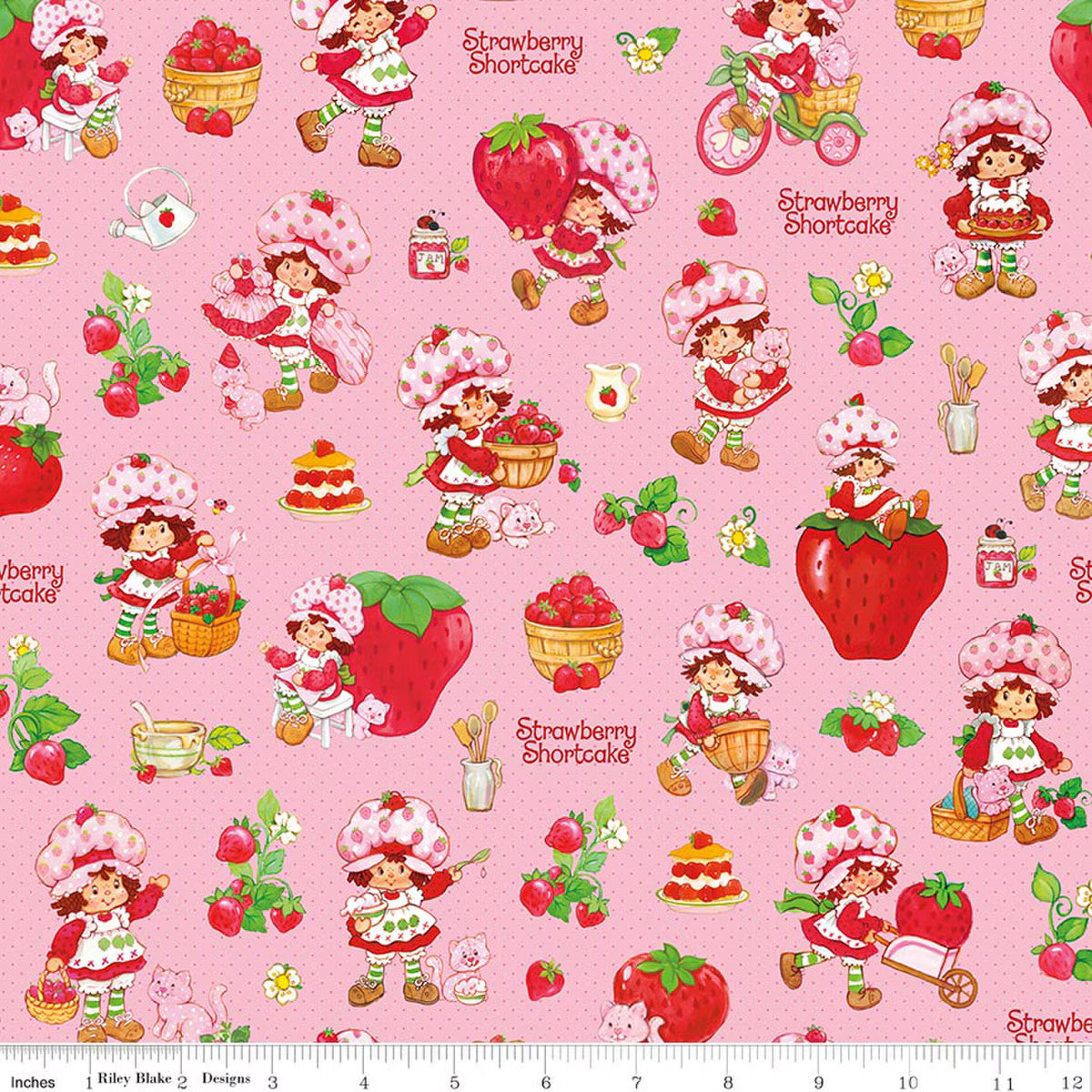The World of Strawberry Shortcake Main Pink by Riley Blake for Riley Blake C18560-PINK