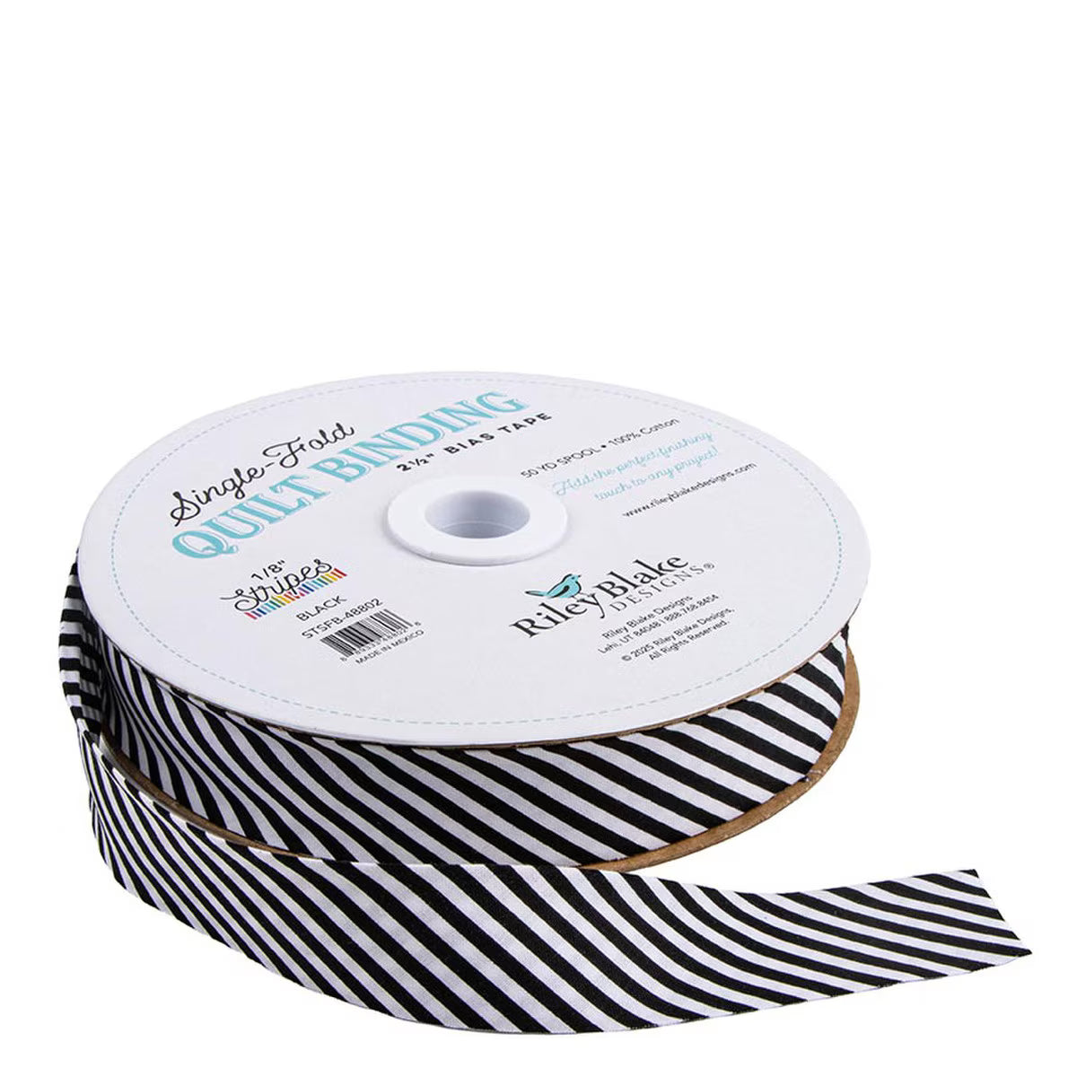 Single Fold Bias Binding by Riley Blake Black Stripes