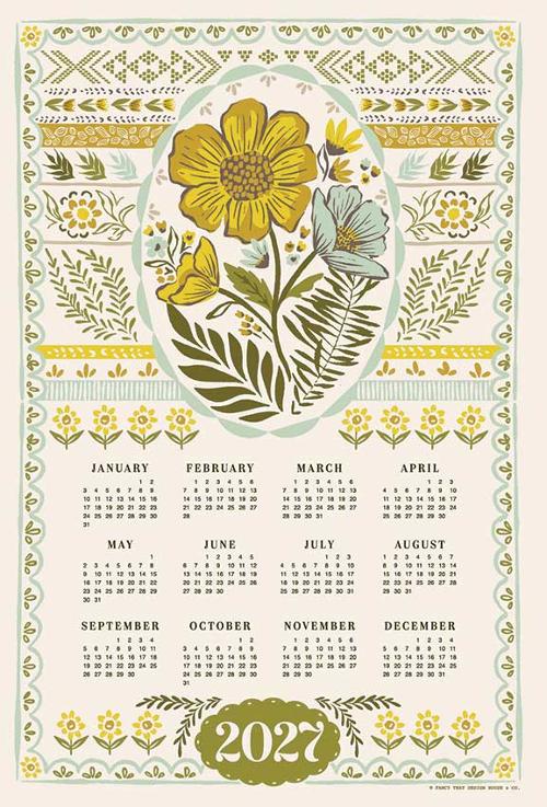 2027 Calendar Tea Towel by Stephanie Sliwinski for Fancy That Design House
