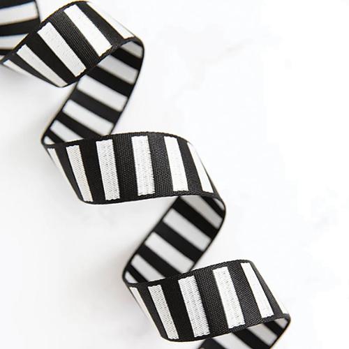 1.5" Bold Stripe Black and White Webbing by Stitch Supply Co